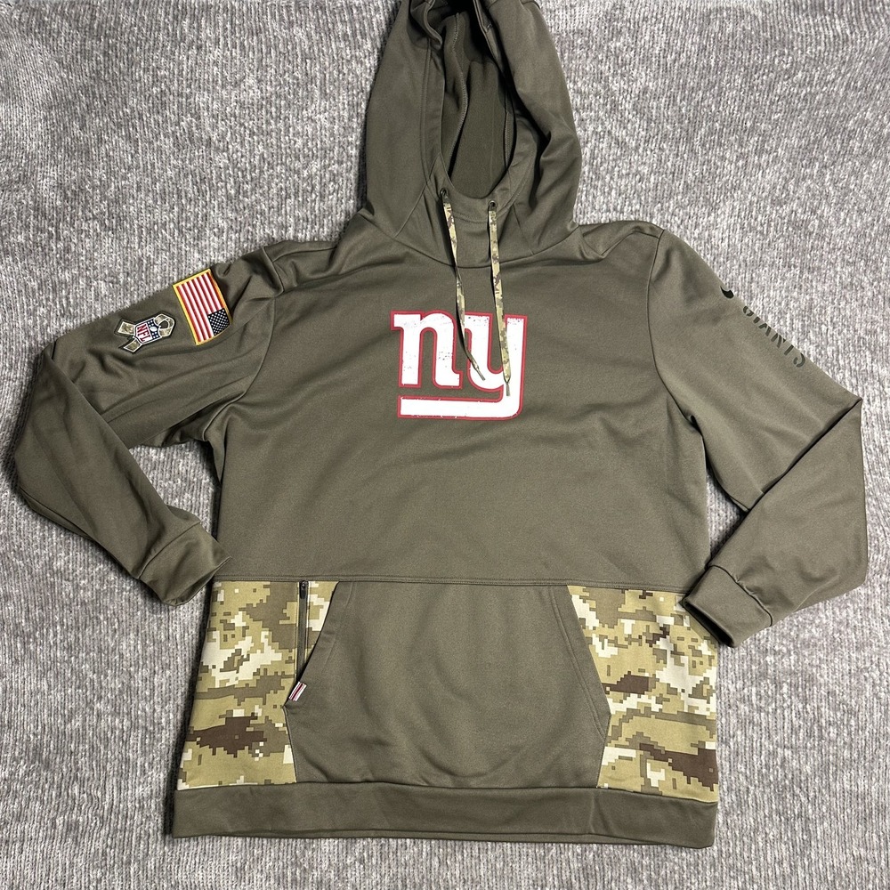 Nike Salute to Service Team Issued New York Giants Hoodie Mens XXL Green Camo